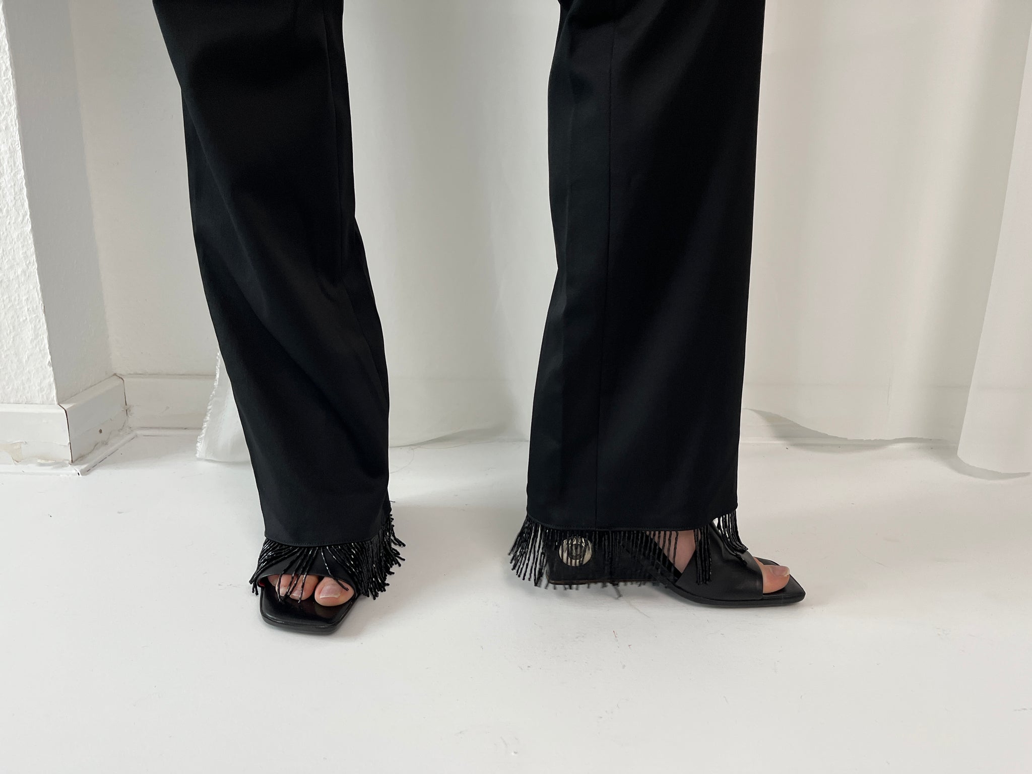 SATIN TROUSERS WITH DETAIL