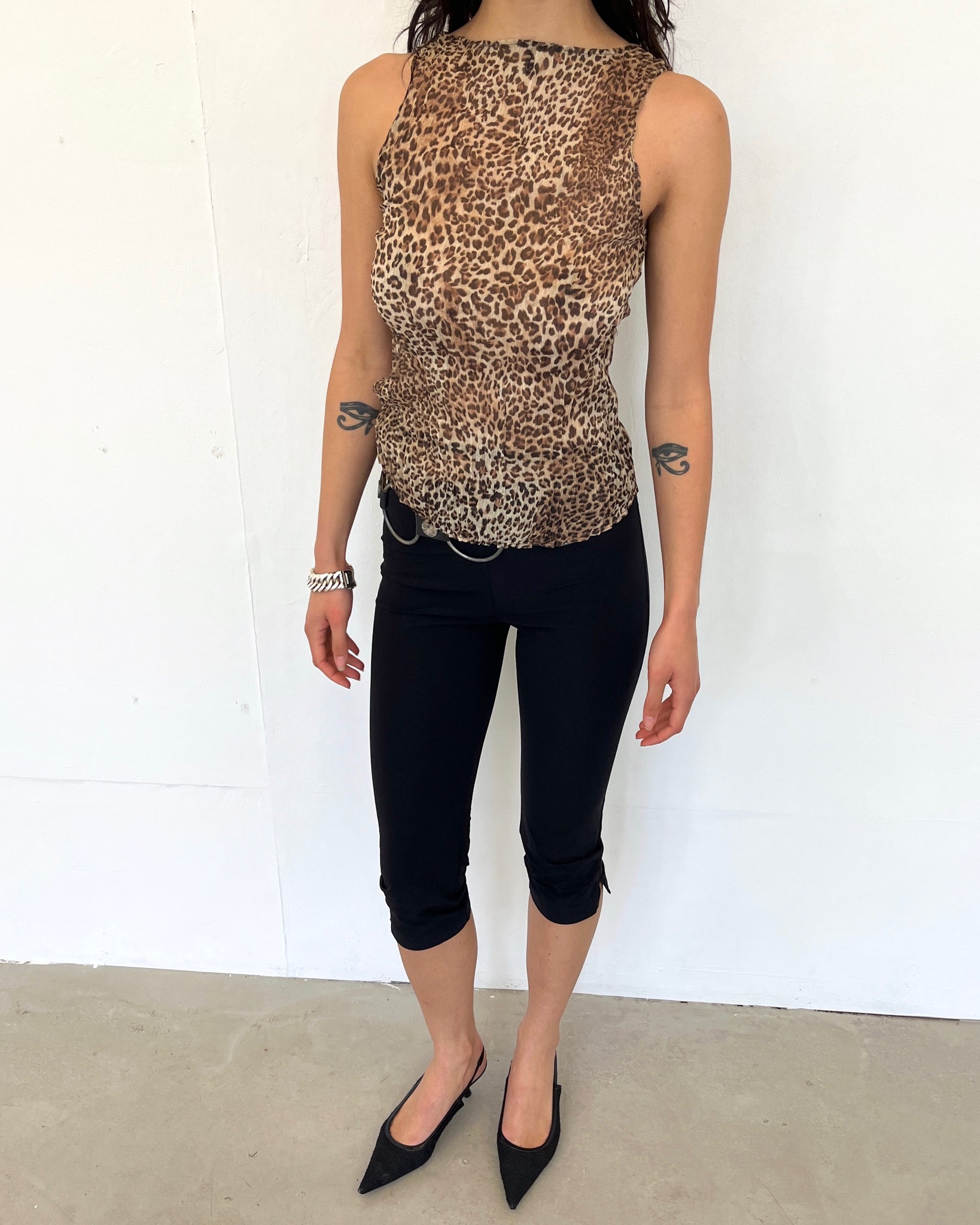 LEOPARD WRINKLE TOP